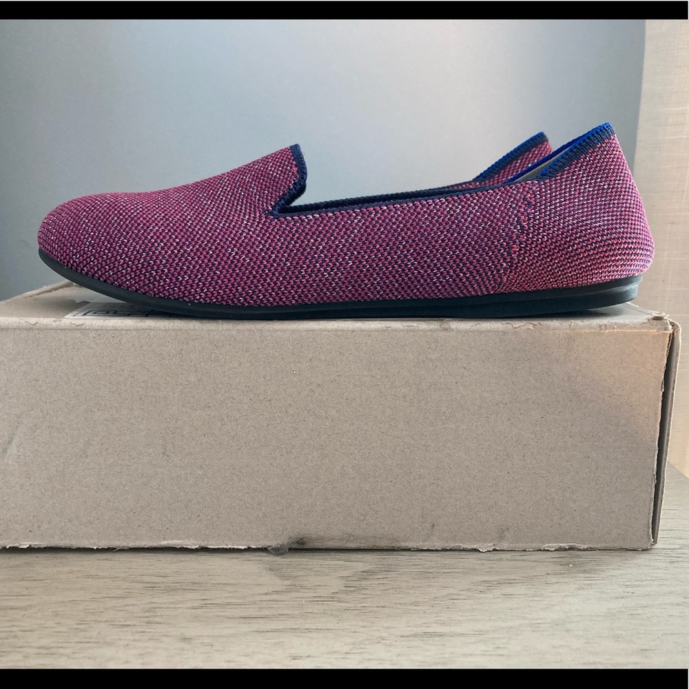 Mulberry glitter kids loafers size 4 rothys